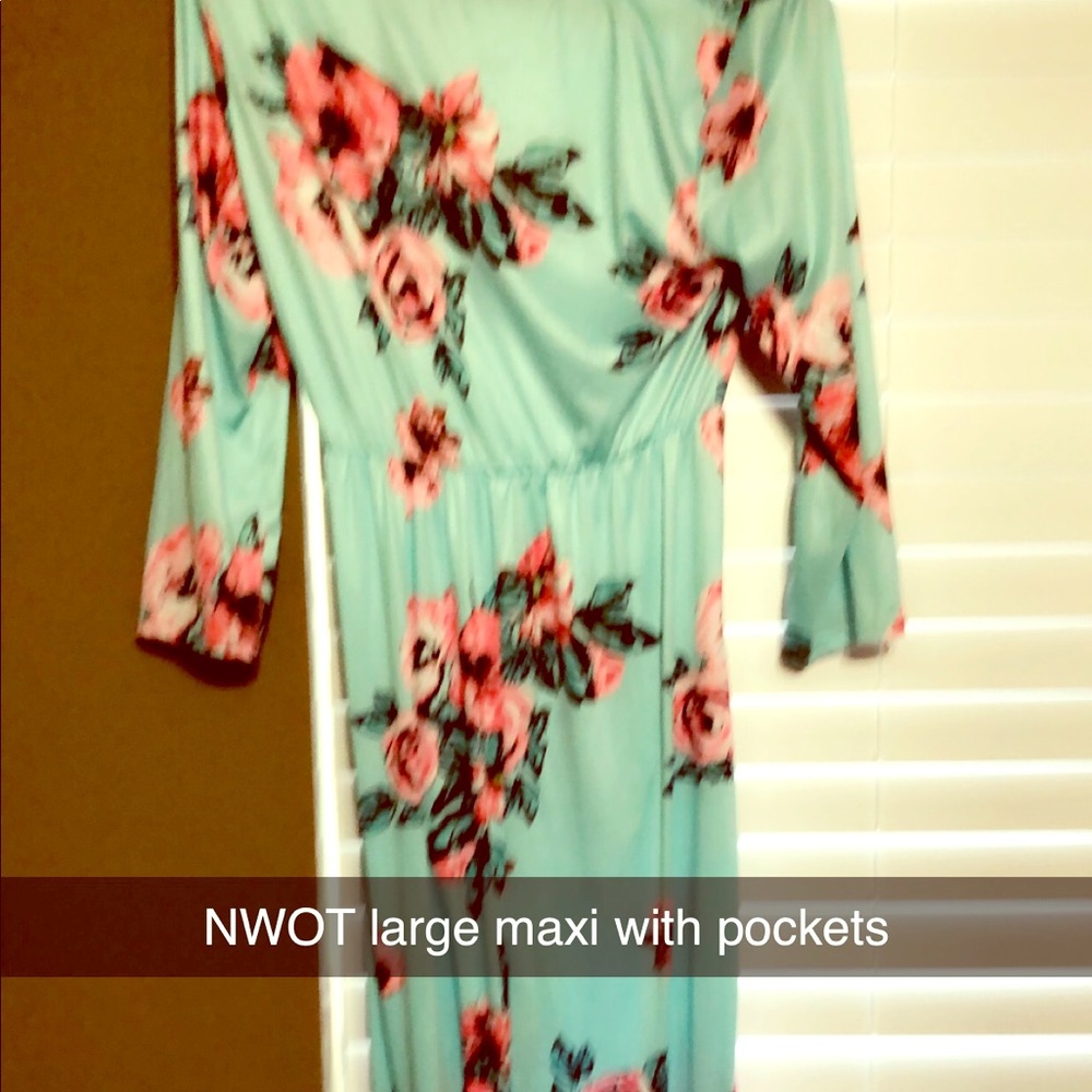 Teal floral maxi